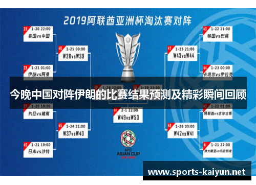 今晚中国对阵伊朗的比赛结果预测及精彩瞬间回顾